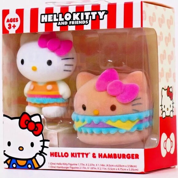 Sanrio Hello Kitty and Friends - Flocked Hello Kitty & Hamburger Set - Picture 3 of 4